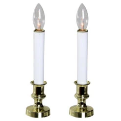 Christmas Candle Lamps - 9" - Clear - Set Of 2