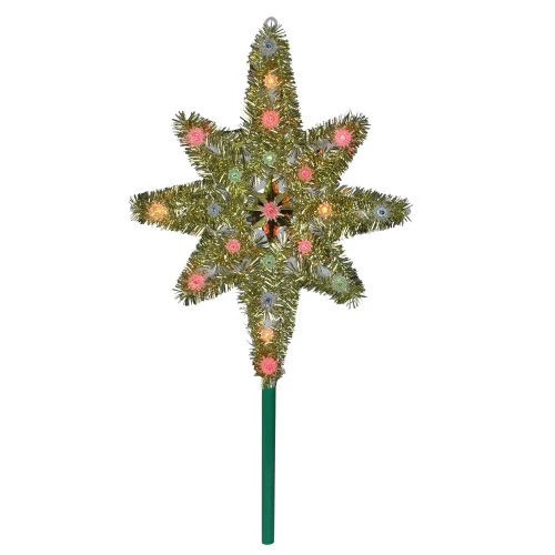 Northlight 21" Lighted Gold Star Of Bethlehem Christmas Tree Topper - Multicolor Lights 1 Northlight 21" Lighted Gold Star Of Bethlehem Christmas Tree Topper - Multicolor Lights