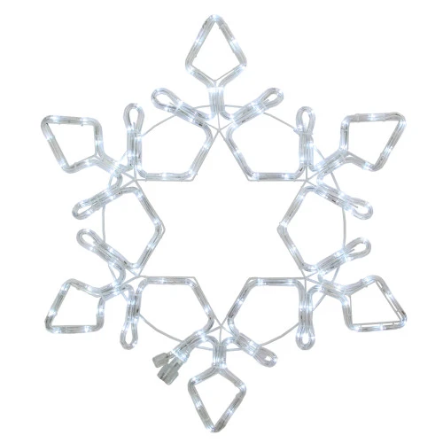 Northlight LED Rope Light Snowflake Commercial Christmas Decoration - 3' - Pure White Lights 2 Northlight LED Rope Light Snowflake Commercial Christmas Decoration - 3' - Pure White Lights - Image 2