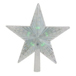 Northlight Lighted Flashing Crystal Star Christmas Tree Topper - 9" - Multicolor LED Lights