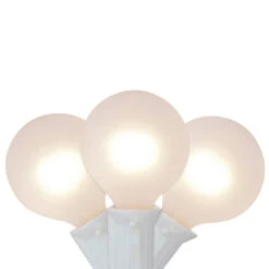 10-Count Frosted White G40 Globe Christmas Light Set - 9ft White Wire