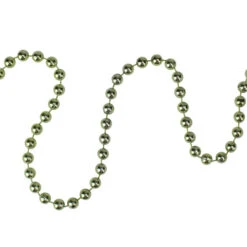 Northlight 15' X 0.25" Shiny Metallic Lime Green Beaded Artificial Christmas Garland - Unlit