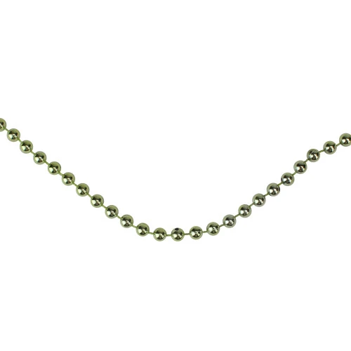 Northlight 15' X 0.25" Shiny Metallic Lime Green Beaded Artificial Christmas Garland - Unlit 2 Northlight 15' X 0.25" Shiny Metallic Lime Green Beaded Artificial Christmas Garland - Unlit - Image 2