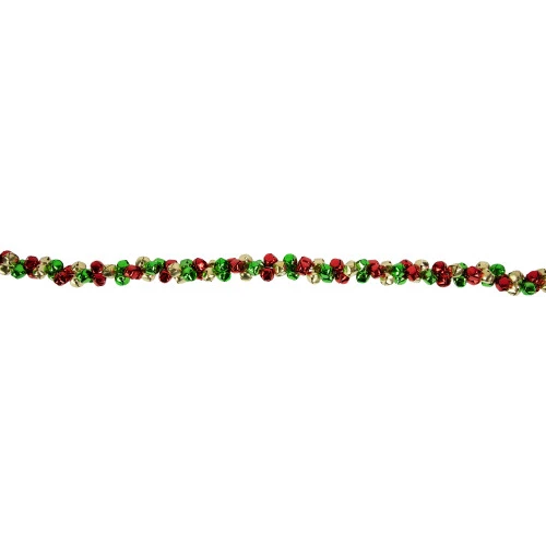 Northlight 5' Green, Gold And Red Jingle Bell Christmas Garland, Unlit 6 Northlight 5' Green, Gold And Red Jingle Bell Christmas Garland, Unlit - Image 6