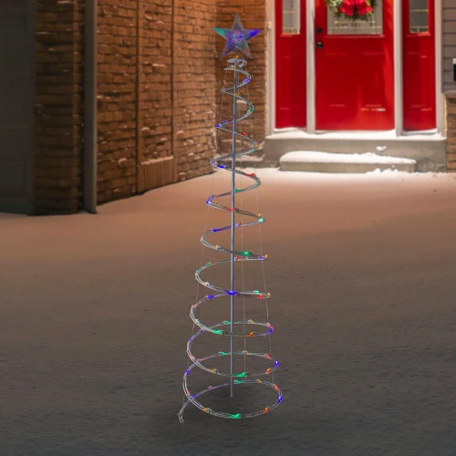 Northlight LED Lighted Spiral Cone Tree Outdoor Christmas Decoration - 6' - Multi Lights 2 Northlight LED Lighted Spiral Cone Tree Outdoor Christmas Decoration - 6' - Multi Lights - Image 2