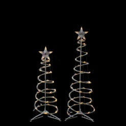 Northlight Set Of 2 LED Lighted Warm White Outdoor Spiral Christmas Cone Trees 3', 4' -Northlight Sale Store northlight ys92337 2 44336.1637845627