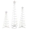 Northlight Set Of 3 LED Lighted Warm White Outdoor Spiral Christmas Cone Trees 3', 4', And 6'