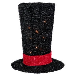 9.25" Lighted Black Tinsel Top Hat Christmas Tree Topper, Clear Lights -Northlight Sale Store northlight ys93825 4 58966.1663087206