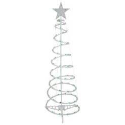 Northlight 4' Pre-Lit Spiral Outdoor Christmas Tree With Star Topper, Green Lights