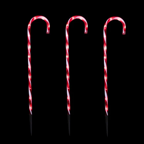 Northlight Set Of 3 Red And White Twinkle Candy Cane Pathway Markers 26" 3 Northlight Set Of 3 Red And White Twinkle Candy Cane Pathway Markers 26" - Image 3
