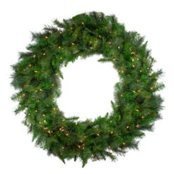 Northlight Real Touch™? Pre-Lit Canyon Pine Artificial Christmas Wreath - 60" - Clear LED Lights