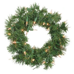 Pre-Lit Deluxe Windsor Pine Artificial Christmas Wreath - 10" - Clear Lights