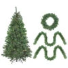 Northlight Pre-Lit Battery Operated Artificial Winter Spruce Set - 4-Piece - 6.5' - Clear Lights