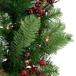 Northlight Real Touch™? Pre-lit Noble Fir With Berries Artificial Christmas Wreath - 24" - Clear Lights -Northlight Sale Store northlight z85340 3 updated2022 57454.1664901050