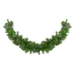 Northlight Pre-Lit Battery Operated Ashcroft Cashmere Pine Christmas Garland - 6' X 14" - Warm White LED Lights