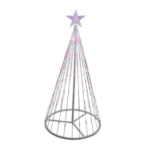 Northlight LED Lighted Show Cone Christmas Tree Outdoor Decoration - 4' - Pink 2 Northlight LED Lighted Show Cone Christmas Tree Outdoor Decoration - 4' - Pink - Image 2