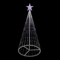 Northlight LED Lighted Show Cone Christmas Tree With Star Outdoor Decoration - 4' - Purple