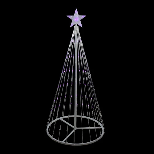 Northlight LED Lighted Show Cone Christmas Tree With Star Outdoor Decoration - 4' - Purple 1 Northlight LED Lighted Show Cone Christmas Tree With Star Outdoor Decoration - 4' - Purple