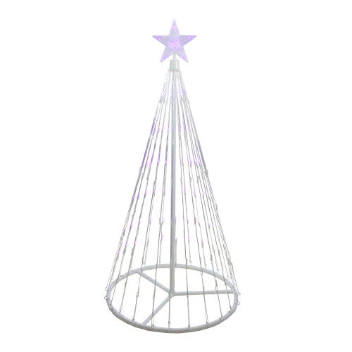 Northlight LED Lighted Show Cone Christmas Tree With Star Outdoor Decoration - 4' - Purple 2 Northlight LED Lighted Show Cone Christmas Tree With Star Outdoor Decoration - 4' - Purple - Image 2