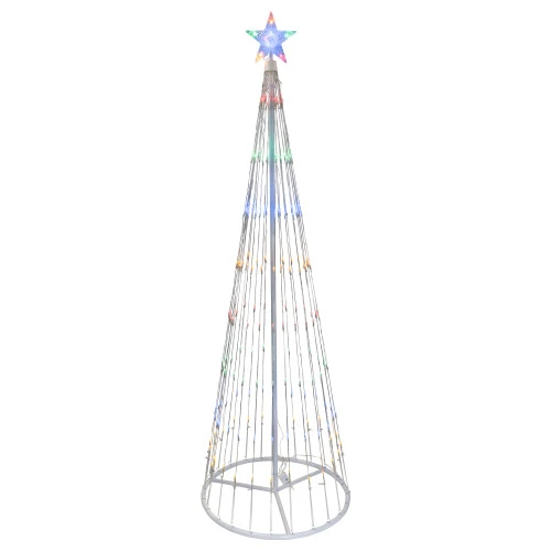 Northlight LED Lighted Show Cone Christmas Tree Outdoor Decoration - 6' - Multicolor Lights 2 Northlight LED Lighted Show Cone Christmas Tree Outdoor Decoration - 6' - Multicolor Lights - Image 2