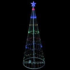 Northlight LED Lighted Show Cone Christmas Tree Outdoor Decoration - 9' - Multicolor Lights
