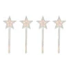 Northlight 4ct Lighted Star Christmas Pathway Marker With Lawn Stakes White Wire - Clear Lights
