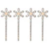 Northlight 4ct Snowflakes Christmas Pathway Marker With Lawn Stakes - Clear Lights