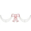 3-Piece Lighted Red And White Bow And Swag Christmas Decoration