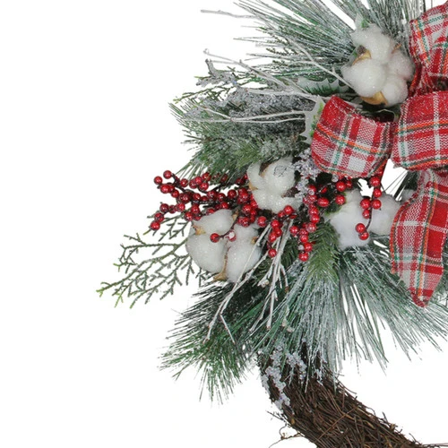 Northlight Real Touch™? Iced Mixed Pine And Holly Berry Artificial Christmas Wreath - 24" - Unlit 3 Northlight Real Touch™? Iced Mixed Pine And Holly Berry Artificial Christmas Wreath - 24" - Unlit - Image 3