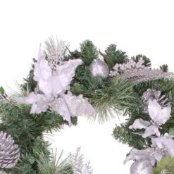 Northlight Glittered Poinsettia With Pine Cones Artificial Christmas Wreath - 24" - Unlit -Northlight Sale Store northlights84839b 79863.1636808484