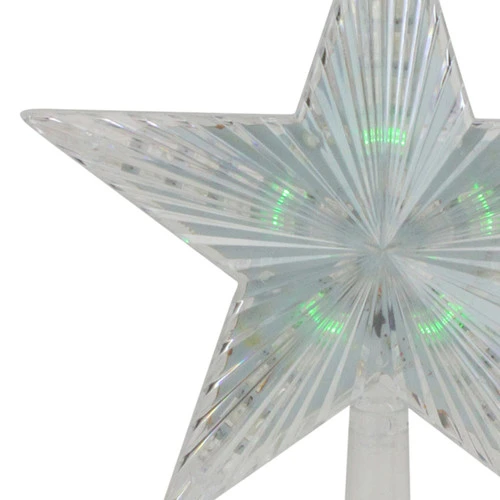Northlight Lighted Flashing Crystal Star Christmas Tree Topper - 9" - Multicolor LED Lights 3 Northlight Lighted Flashing Crystal Star Christmas Tree Topper - 9" - Multicolor LED Lights - Image 3