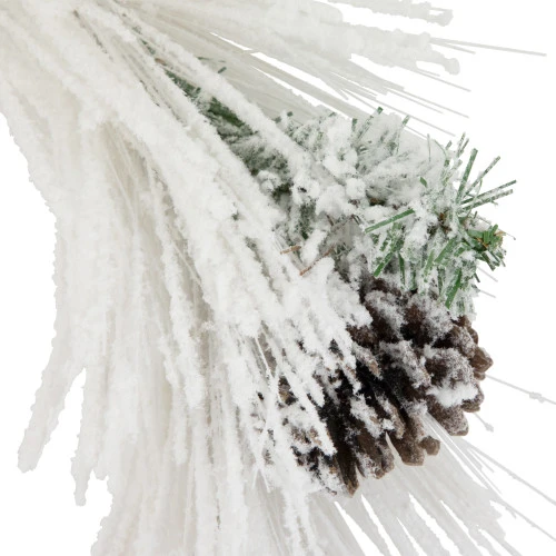 Northlight 24" White Flocked Artificial Christmas Wreath With Pine Cones 5 Northlight 24" White Flocked Artificial Christmas Wreath With Pine Cones - Image 5