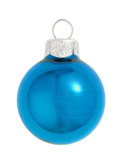 20ct Shiny Wedgewood Blue Glass Ball Christmas Ornaments 1.25" (30mm)