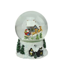 Northlight Musical And Animated Santa And Reindeer Rotating Christmas Water Globe - 6.75"