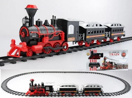 Northlight 13-Piece Red And Black Battery Operated Lighted And Animated Train Set With Sound 4 Northlight 13-Piece Red And Black Battery Operated Lighted And Animated Train Set With Sound - Image 4