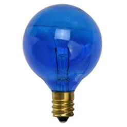 Northlight Pack Of 25 Incandescent Blue G40 Globe Christmas Replacement Light Bulbs - 7 Watts