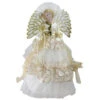 Northlight 16" White And Gold Lighted Angel Sequined Gown Christmas Tree Topper