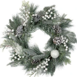 Northlight Frosted Mixed Pine And Pine Cone Artificial Christmas Wreath, 24-inch, Unlit