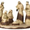 Christmas Nativity Set With Base - 19" - Beige And Brown - Set Of 7
