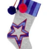 Blue & Purple Knit Star Christmas Stocking