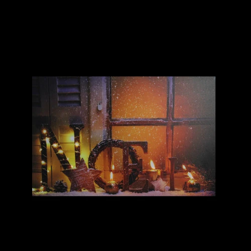 Northlight LED Lighted Noel And Flickering Candles Christmas Canvas Wall Art 12" X 15.75" 2 Northlight LED Lighted Noel And Flickering Candles Christmas Canvas Wall Art 12" X 15.75" - Image 2