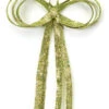 Glitter Drenched Christmas Bow Decoration - 16" - Gold And Green