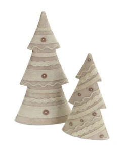 2" Gray Knit Sweater Inspired Christmas Tree Tabletop Decorations
