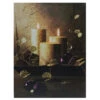 LED Lighted Glittery Gold Flickering Candles Christmas Canvas Wall Art 15.75" X 11.75"